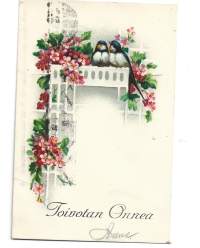 Toivotan Onnea   kivipaino - joulukortti kulkenut 1926