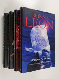 Donna Leon-paketti (4 kirjaa) : Pedon palkka ; Kasvot kuvassa ; Nuoruuden lähde ; Ansionsa mukaan