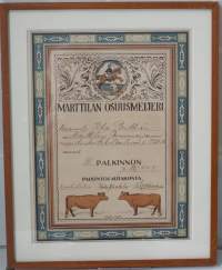 Marttilan Osuusmeijeri kehystetty juliste 38x31 cmlitografia Edvin Lyden 1925