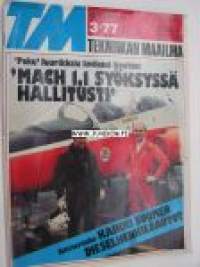Tekniikan Maailma 1977 nr 3 Tm koeajaa /testaa/ esittelee: Vauxhall Chevette ja Opel Kadett -vertailu. Simca 1100 Van. Kaikki Suomen dieselautot vertailussa, 1977.