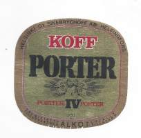 Koff  Porter  IV   - olutetiketti