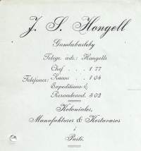 J Hongell Gamlakarleby 1926  - firmalomake