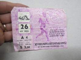 XV Olympia Helsinki 26.7.1952, stadion, uinti -pääsylippu, inträdesbiljett, billet d&#039;entré, admission ticket