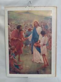 Jeesus ruokkii 5000 miestä opetustaulu