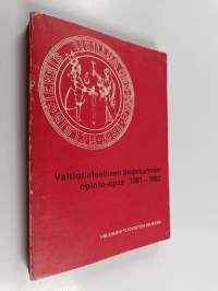 Valtiotieteellisen tiedekunnan opinto-opas 1981-1982