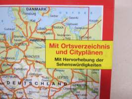 Shell (Falk) Eurokarte Deutschland 1:750 000 - Mit Ortverzeichinis und Cityplänen -Saksa, autolukartta