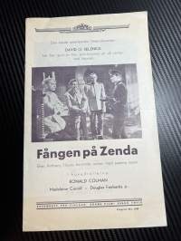 Zendan vanki /Fången på Zenda -käsiohjelma pääosissa / i huvudrollerna Madeleine Carroll, Douglas Fairbanks jr