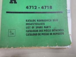Zetor 4712, 4718 List of Spare Parts, Ersatzteilliste -varaosaluettelo