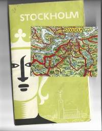 Tukholma Stockholm  matkailuesite ja kartta 1952