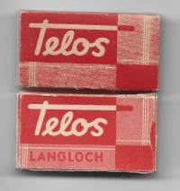 Telos ja Telos Langloch - avaamaton tuotepakkaus sisällä 10 kpl  partateräkääre 2 eril