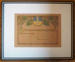 Satakunnan III Maatalousnäyttely Raumalla 1931 kehystetty kunniakirja 40x50 cm