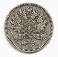 25 penniä  1891 hopeaa