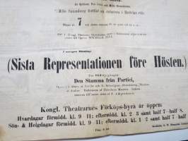 Kongliga Stora Theatern - 16.6.1871 (för 92 dra gången) - Wilhelm Tell -affisch / Tukholman Kuninkaalisen teatteri mainosjuliste