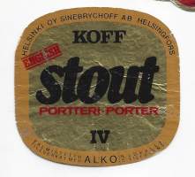 Koff  IV Stout portterit - olutetiketti