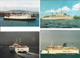 4 kpl erä Stena, Mols-Linien, Lady of Mann ja Sassnis- laivakortti, laivapostikortti  postikortti  kulkemattomia