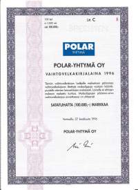 Polar Yhtymä  vaihtovelkakirjalaina   1996  Miljoona markkaa100 000 mk), Vantaa  27.6.1996