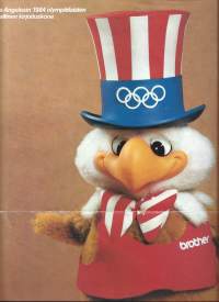 Brother Los Angelesin 1984 olympialaisten virallinen kirjoituskone - mainos juliste A3 taitettu A4 kokoon