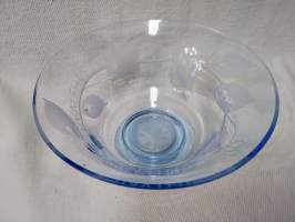 v.1946 hiottukuvioinen sininen lasimalja