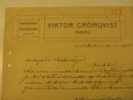 Nahkatehdas ja Nahkakauppa Viktor Grönqvist Mikkeli 20.3.1925 -asiakirja 