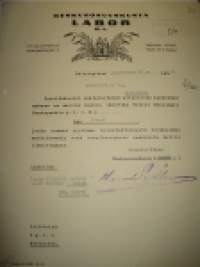 Keskusosuuskunta labor rl, Helsinki 20.11 1936 asiakirja