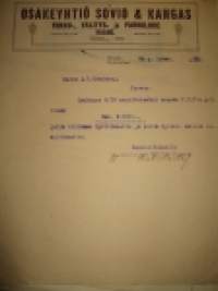 Osakeyhtiö Sovio &amp; Kangas, 24.11 1923 asiakirja