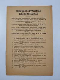 Kirjahuutokauppaluettelo : tässä luettelossa mainitut kirjat myydään numerojärjestyksessä huutokaupalla lauantaina 26 p. marrask. 1938 klo 14 Yleisessä huutokaupp...