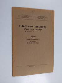 Yliopiston kirjaston hallinto ja toiminta lukuvuosina 1920-1923 : kertomus jonka Yliopiston rehtorille on antanut ylikirjastonhoitaja