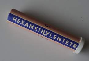 Hexamethylenter- tyhjä käyttämätön lääkepakkaus  pahvia  85x15  mm