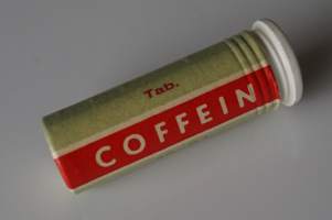 Coffein  tyhjä käyttämätön lääkepakkaus  pahvia   50x15  mm