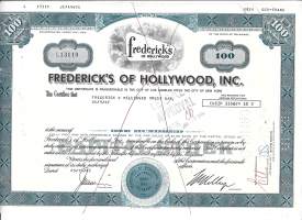 Frederick´s of Hollywood Inc  USA 1982 - osakekirja