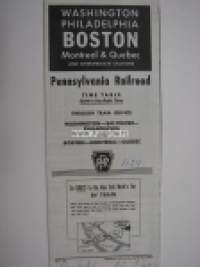 Washington-Philadelphia-Boston Pennsylvania Railroad -aikataulu