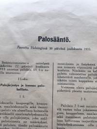 Kuopion kaupungin palojärjestys ja siihen liittyvät Palolaki ja kaupunkia koskevat osat palosäännöstä