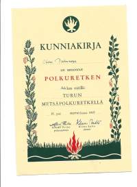 Kunniakirja -  Turun Metsäpolkuretki  32 km  1958