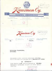 Kuusinen Oy Helsinki 1933 -  firmalomake 2 eril