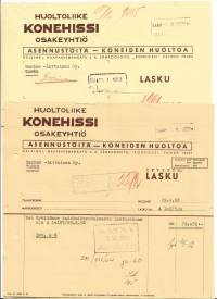 Konehissi Oy Helsinki 1952  - firmalomake 2 eril