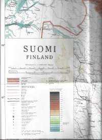 Suomi Suomenkartta   120x85 cm laskostettu kirjekokoon 1933 / 1987