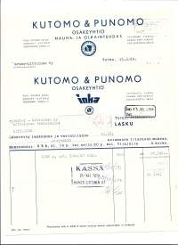 Kutomo&amp;Punomo Oy Inka  Turku 1952 -  firmalomake 2 eril