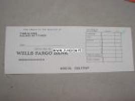 Wells Fargo Bank -shekkitilin seurantalomake Tabe Slioor