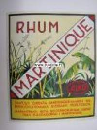Alko Rhum Martinique -viinaetiketti 1930-luvulta