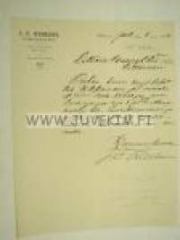 J.F. Vanhanen Kangaskauppa Wiipuri 8.12.1906 -asiakirja