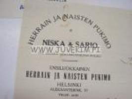 Herrain ja Naisten Pukimo Niska &amp; Sario Helsinki 29.1.1915 -asiakirja