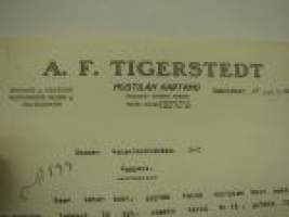 A.F. Tigerstedt Mustilan Kartano 27.4.1922 -asiakirja