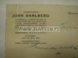 John Dahlberg AB, Helsingfors. Dokument 24.7.1925