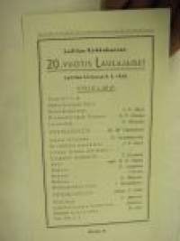 Laitilan Kirkkokuoron 20-vuotis Laulajaiset Laitilan kirkossa 9.4.1939 -ohjelma
