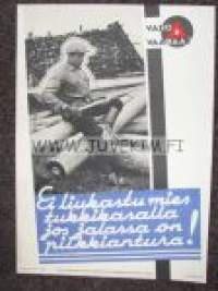 Varo vaaraa - Ei liukastu mies tukkikasalla... -työturvallisuus juliste vuodelta 1938 - worker´s safety protection poster