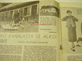Kotiliesi 1950 nr 16  Elokuu 1950. Vihti, Kallela, artikkeli kuvineen.Saunaa koskeva artikkeli kuvineen, Verraton sauna v 1950,