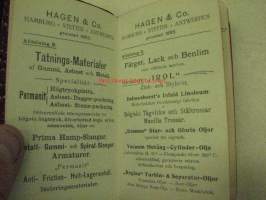 Hagen &amp; Comapany 1904 almanakka / muistikirja (Etulehdellä kirjoitettuna nimi; Johannes Danker)