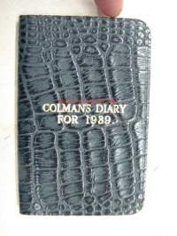 Colman&#039;s diary for 1939 -sinappivalmistajan vuosikalenteri
