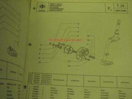 Piaggio Sfera 50 cc. spare parts catalog -varaosaluettelo englanniksi