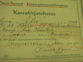 Länsi-Suomen Karjanjalostusyhdistyksen Kantakirjatodistus Lehmä &quot;Etsi&quot;, Koski Tl Uusitalo, 3.12.1930